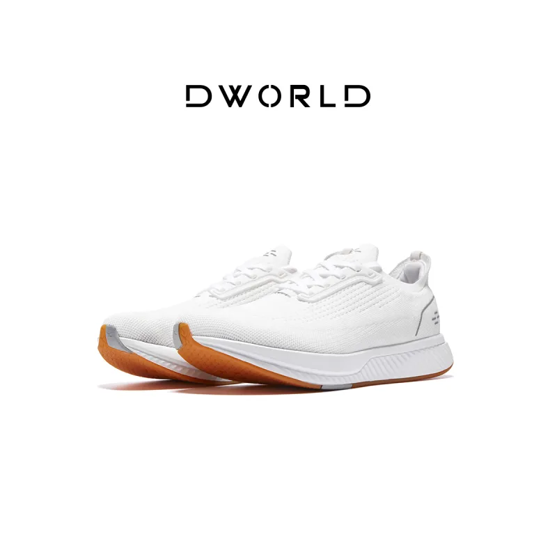 DWORLD Running Shoes Unisex Low Top White Gray-6