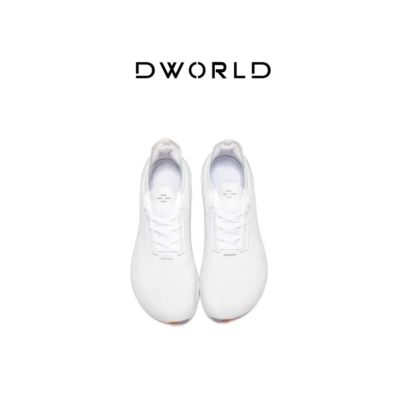 DWORLD Running Shoes Unisex Low Top White Gray-7