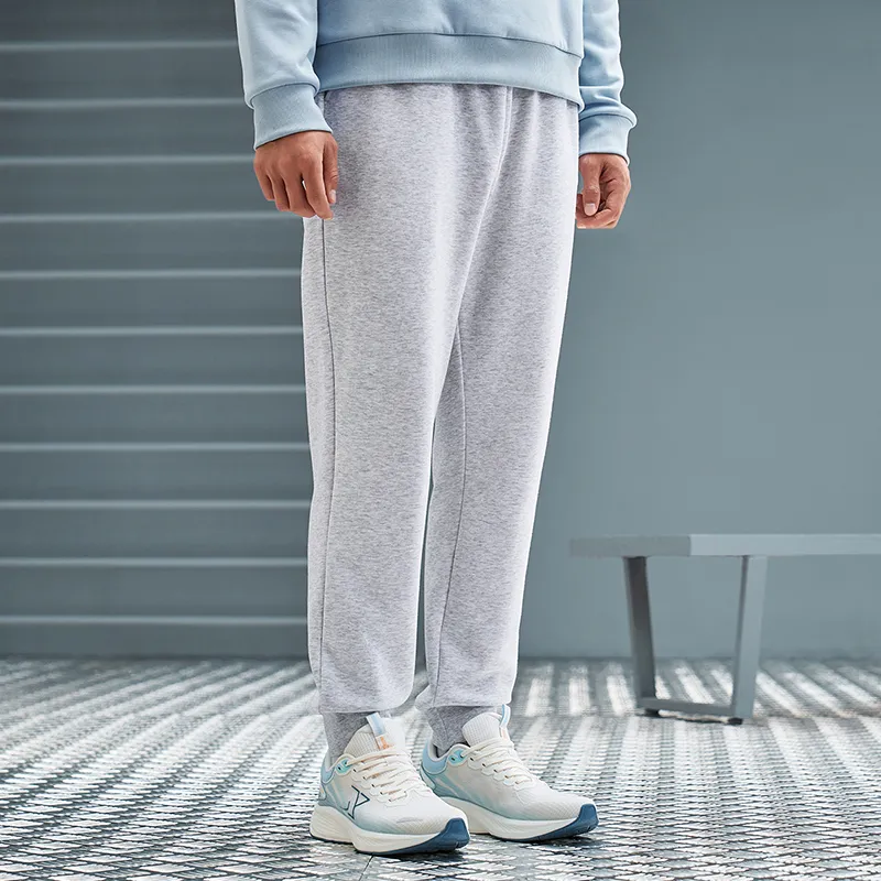 XTEP Knitted Sports Pants Men's Light Heather Gray 7-2