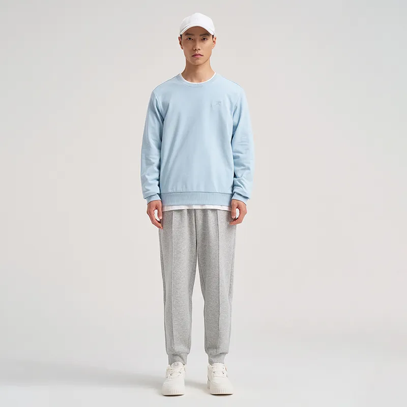 XTEP Crew Neck Sweatshirt Glacier Blue Men's-2