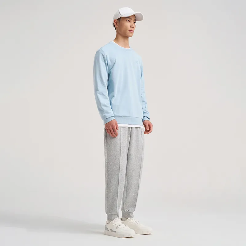 XTEP Crew Neck Sweatshirt Glacier Blue Men's-4