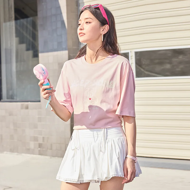 XTEP Sports Life Collection T Shirt Unisex Shimmering Pink Moon-4