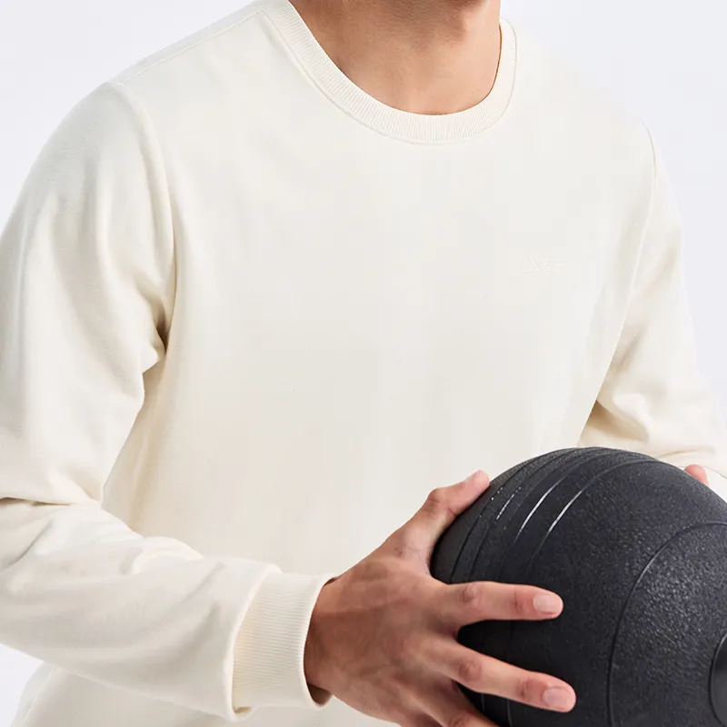 XTEP Casual Long Sleeved Sweatshirt Bright Moon White Men's-2