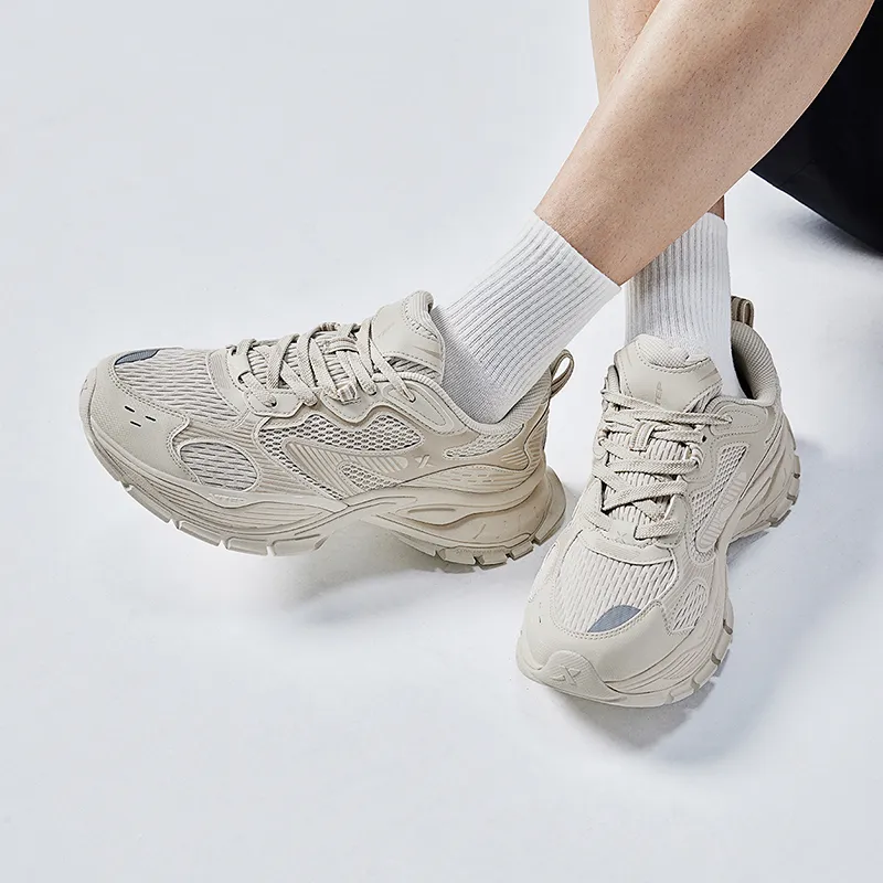 XTEP Basque Height Increasing Coverage Low-Top Casual Shoes Men's Fresh Look Milk Cheese-8