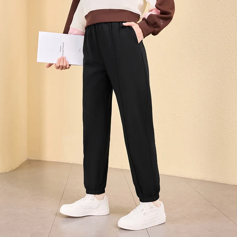XTEP Knitted Sports Pants Women's Jet Black-9