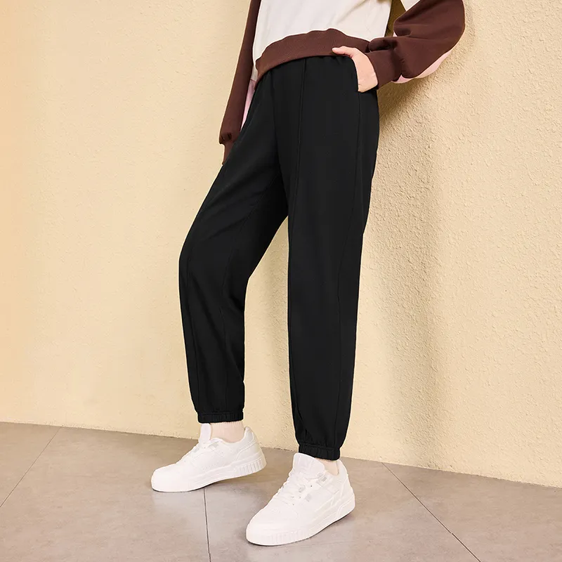 XTEP Knitted Sports Pants Women's Jet Black-5