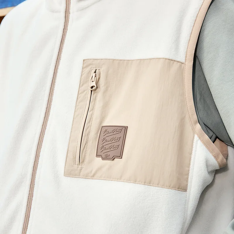 XTEP Stand Collar Without Hood Puffer Jacket Unisex Cotton White/Sand Stone-5