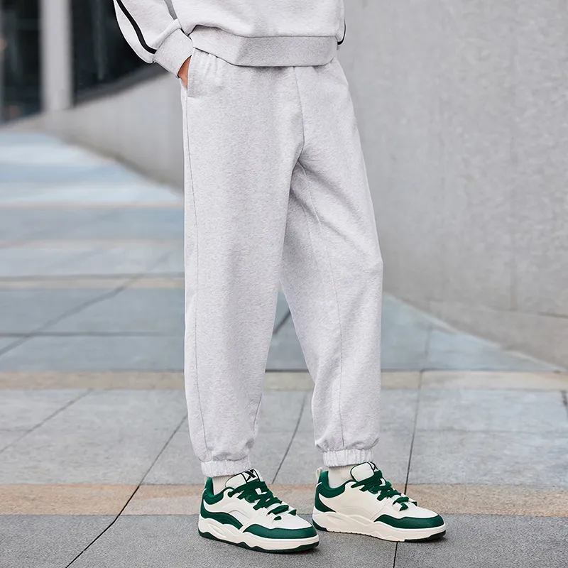 XTEP Knitted Sports Pants Unisex Light Heather Gray 7-5