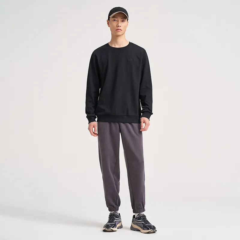 XTEP Crew Neck Sweatshirt Jet Black Men's-2