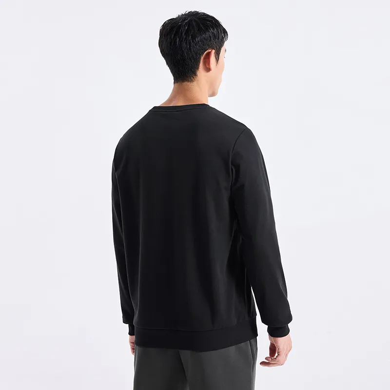 XTEP Casual Long Sleeved Sweatshirt Jet Black Men's-4