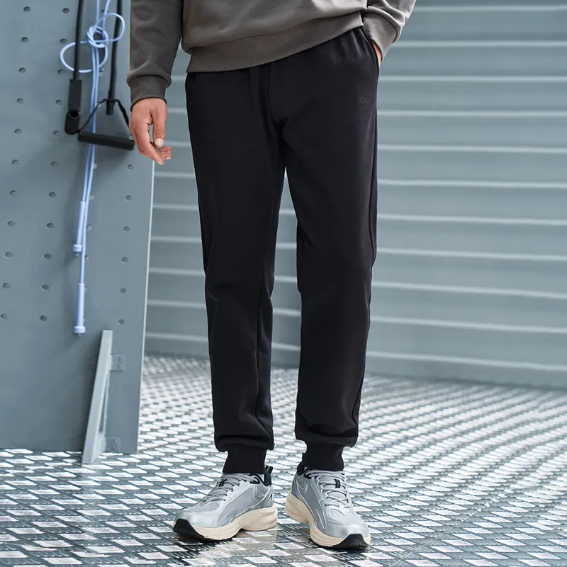 XTEP Variety Training Collection Knitted Sports Pants Men's Jet Black-5