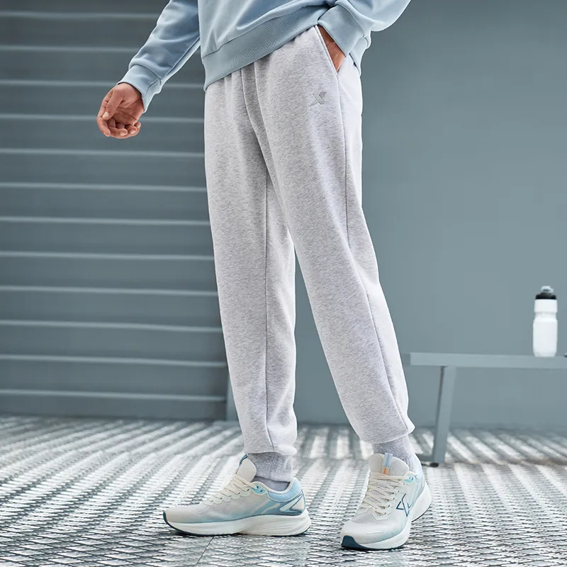 XTEP Knitted Sports Pants Men's Light Heather Gray 7-4
