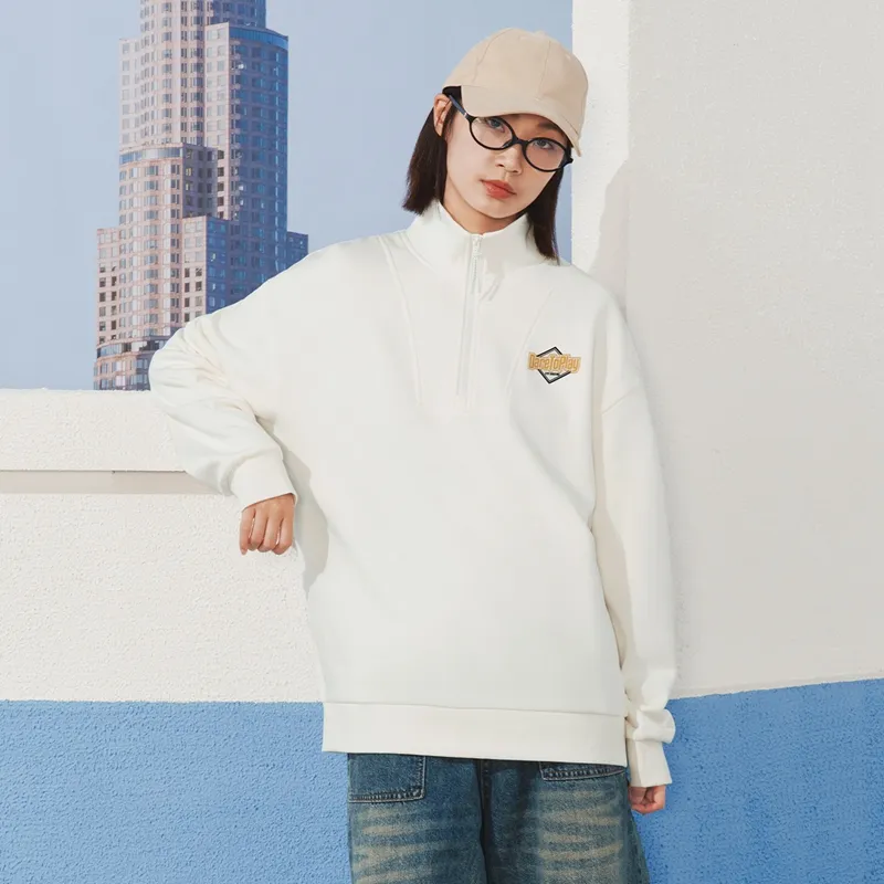 XTEP Sweatshirt Unisex Antique White-3