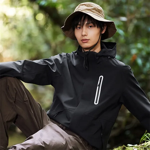 XTEP Wing Waterproof And Windproof Windbreaker Jacket Unisex Jet Black-7