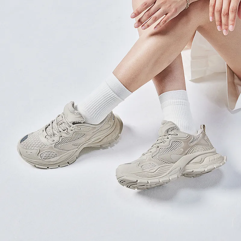 XTEP Basque Lightweight Height Increasing Coverage Low-Top Casual Shoes Women's Fresh Look Milk Cheese-10