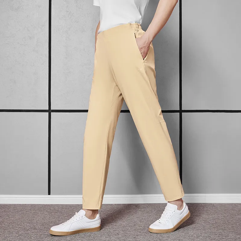 XTEP Casual Pants Regular Men's Khaki Yellow-3