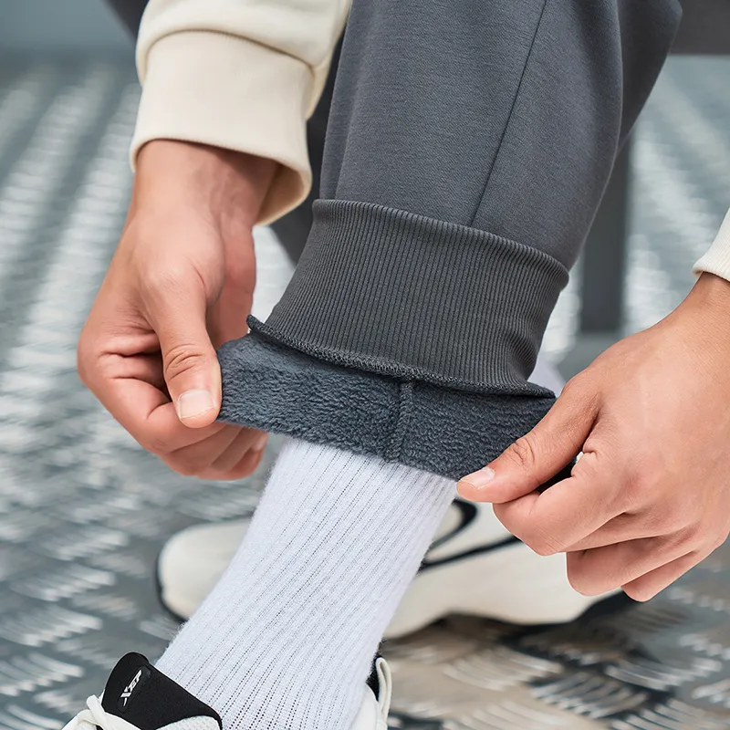 XTEP Variety Training Collection Knitted Sweatpants Men's Pearl Gray-6