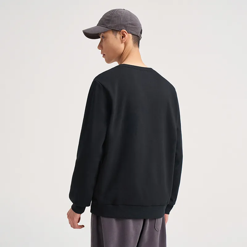 XTEP Versatile Casual Crew Neck Sweatshirt Jet Black Men's-4