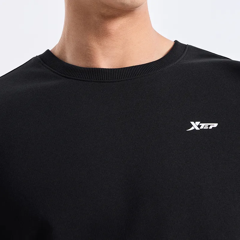 XTEP Casual Long Sleeved Sweatshirt Jet Black Men's-8