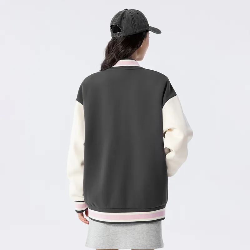 XTEP Baseball Jacket Women's Iron Gray/Mountain Moon White-2