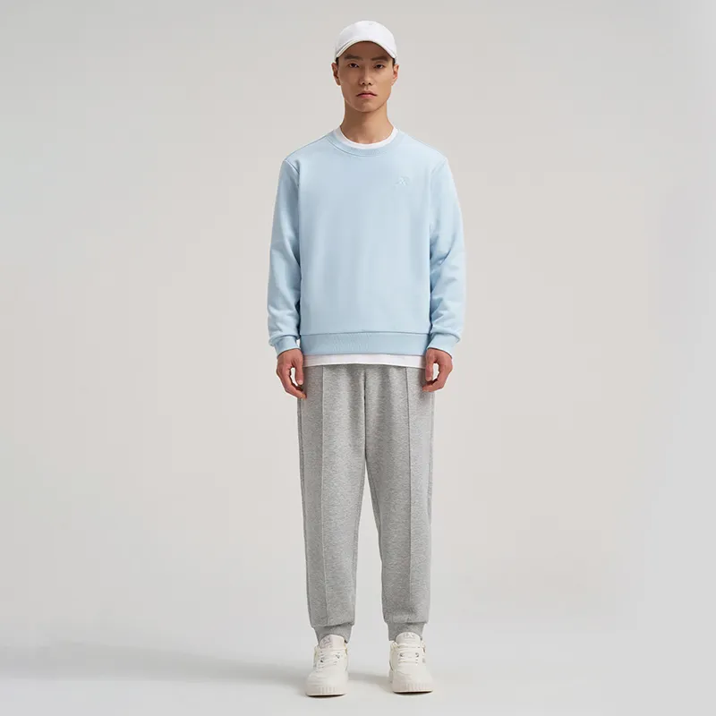 XTEP Versatile Casual Crew Neck Sweatshirt Glacier Blue Men's-2