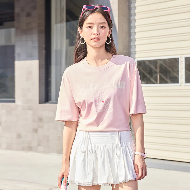 XTEP Sports Life Collection T Shirt Unisex Shimmering Pink Moon-2