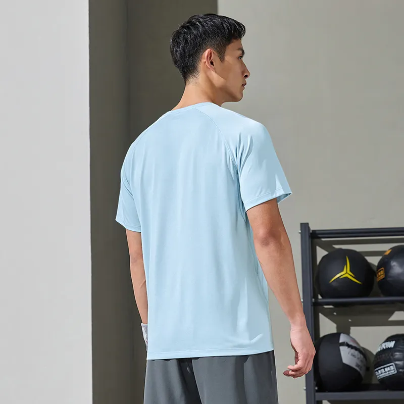 XTEP Variety Training Collection Short Sleeved Knitwear Men's Azure Blue-4