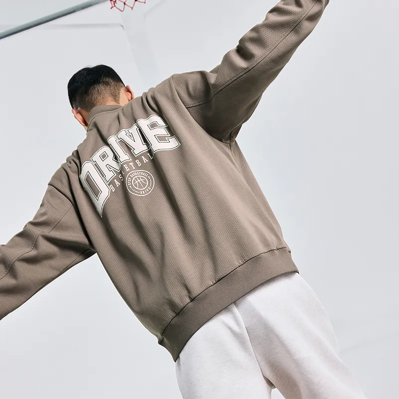 XTEP Baseball Jacket Men Thunderstorm Gray-2