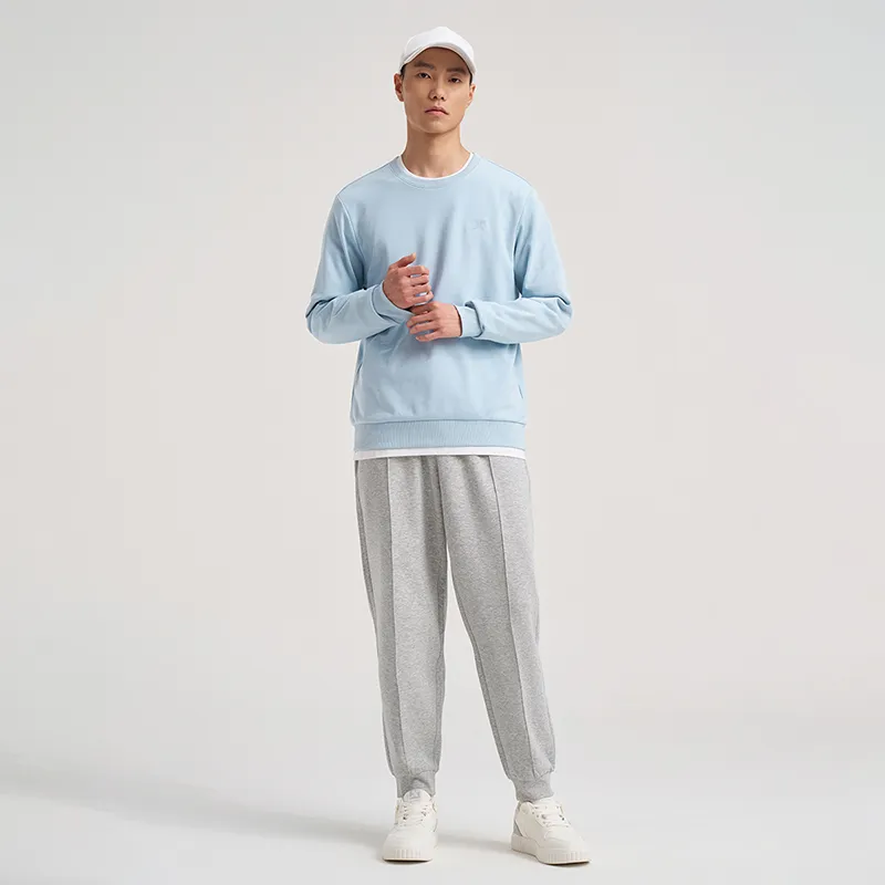XTEP Crew Neck Sweatshirt Glacier Blue Men's-3