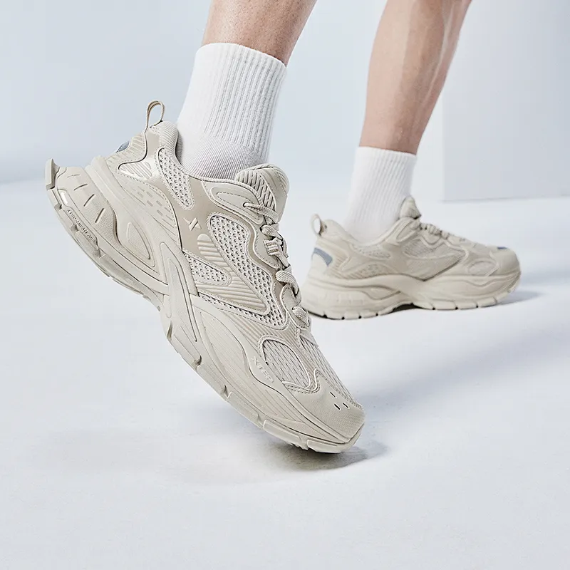 XTEP Basque Height Increasing Coverage Low-Top Casual Shoes Men's Fresh Look Milk Cheese-9