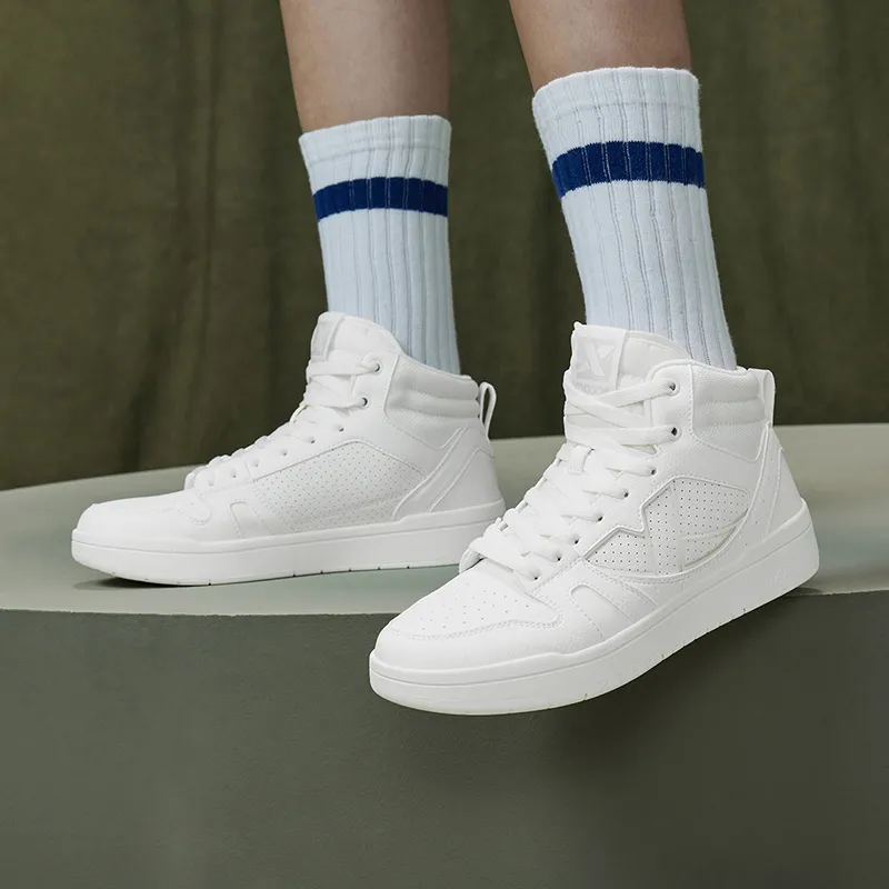 XTEP MAXX LITE Wear Resistant High Top Skateboard Shoes Women's Sail White-8