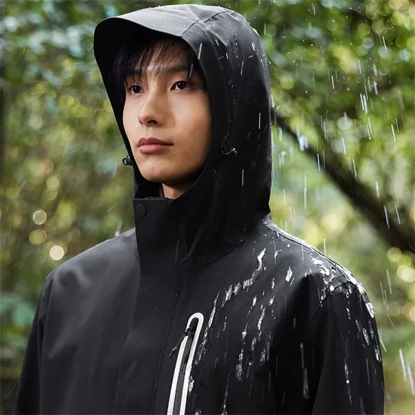 XTEP Wing Waterproof And Windproof Windbreaker Jacket Unisex Jet Black-11