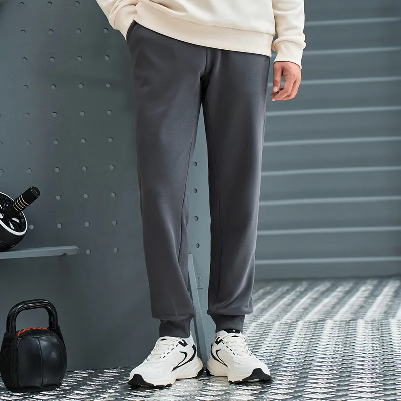 XTEP Variety Training Collection Knitted Sweatpants Men's Pearl Gray-4