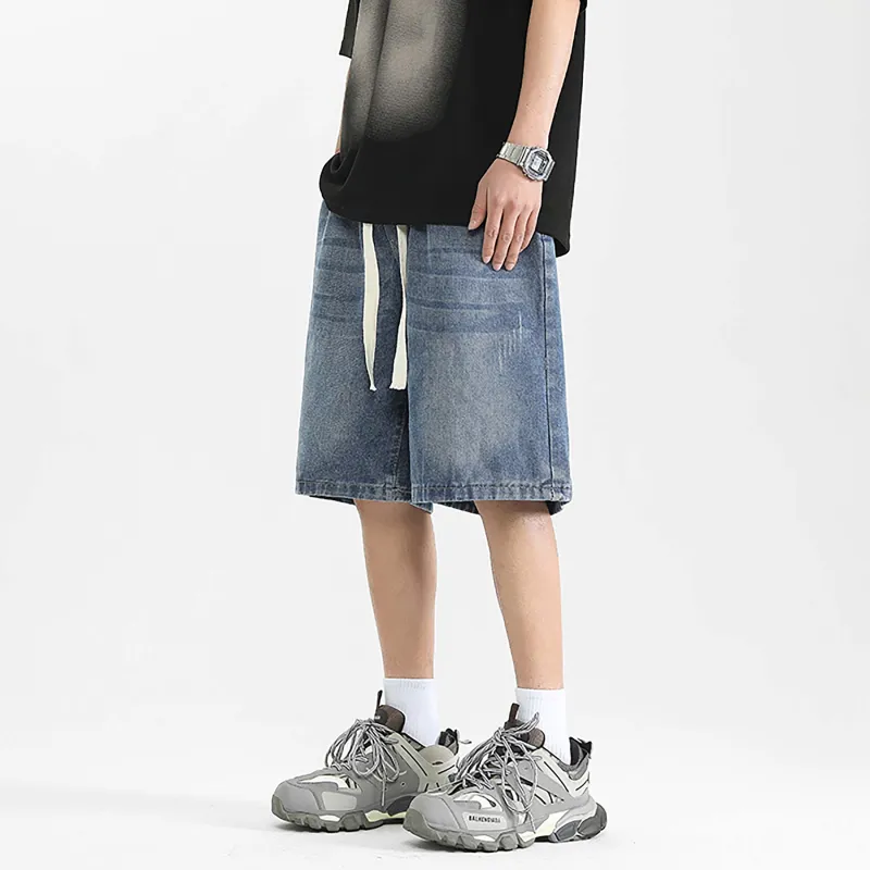 MKIEZER Denim Shorts Unisex Blue-2