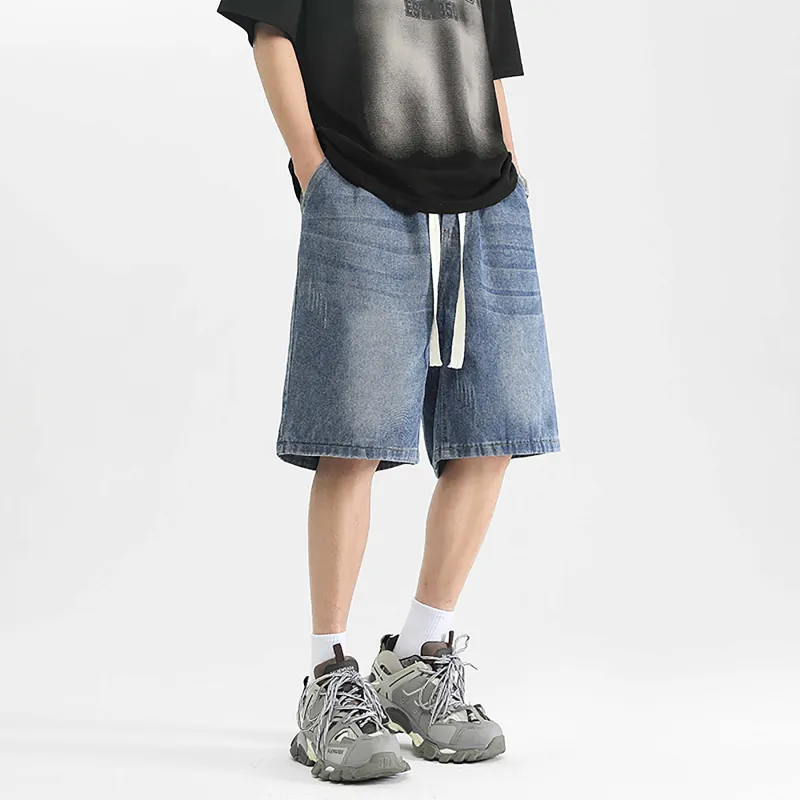 MKIEZER Denim Shorts Unisex Blue-4