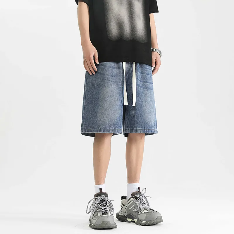 MKIEZER Denim Shorts Unisex Blue-3