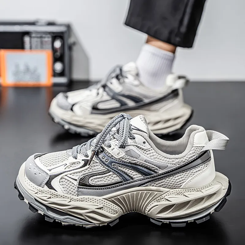 Kinglake Anti Slip Wear Resistant Low Top Chunky Sneakers Men's-2