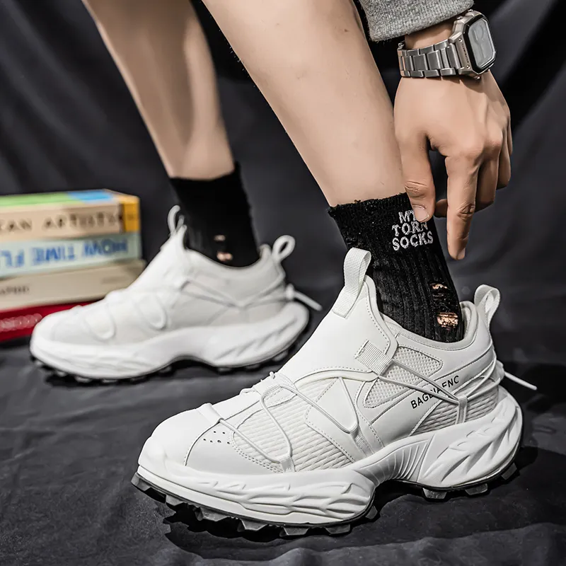 Kinglake Slip Resistant Height Increasing Support Low Top Chunky Sneakers Men's-3