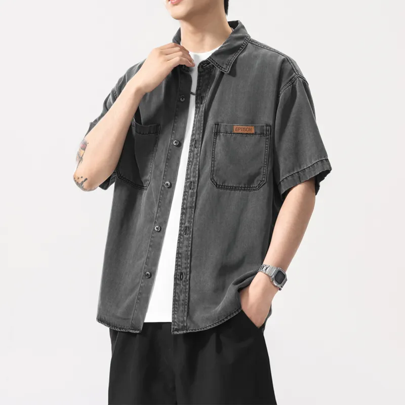 EPTISON Shirts Unisex Black Gray Color-3
