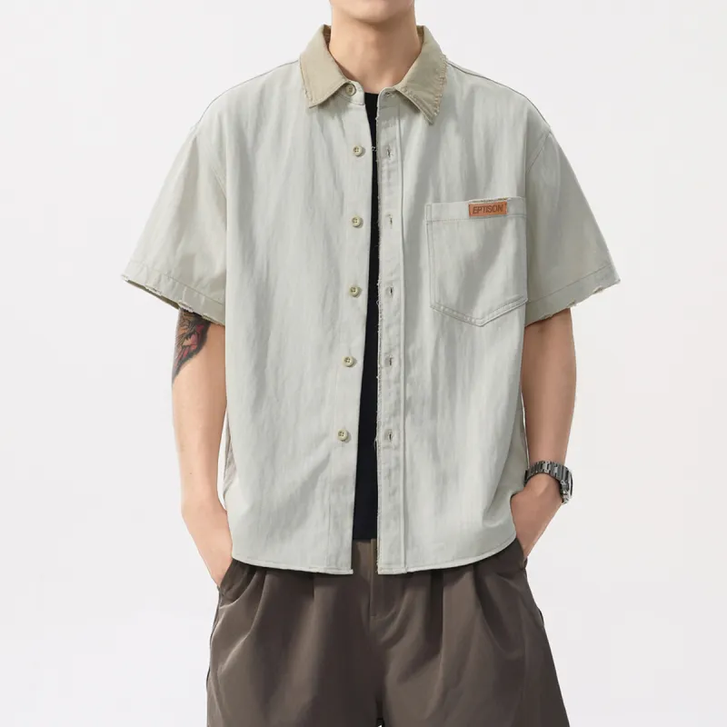 EPTISON Shirts Unisex Gray Khaki Color-2