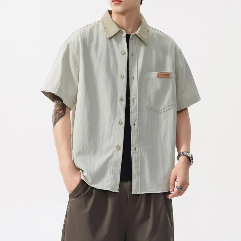 EPTISON Shirts Unisex Gray Khaki Color-3