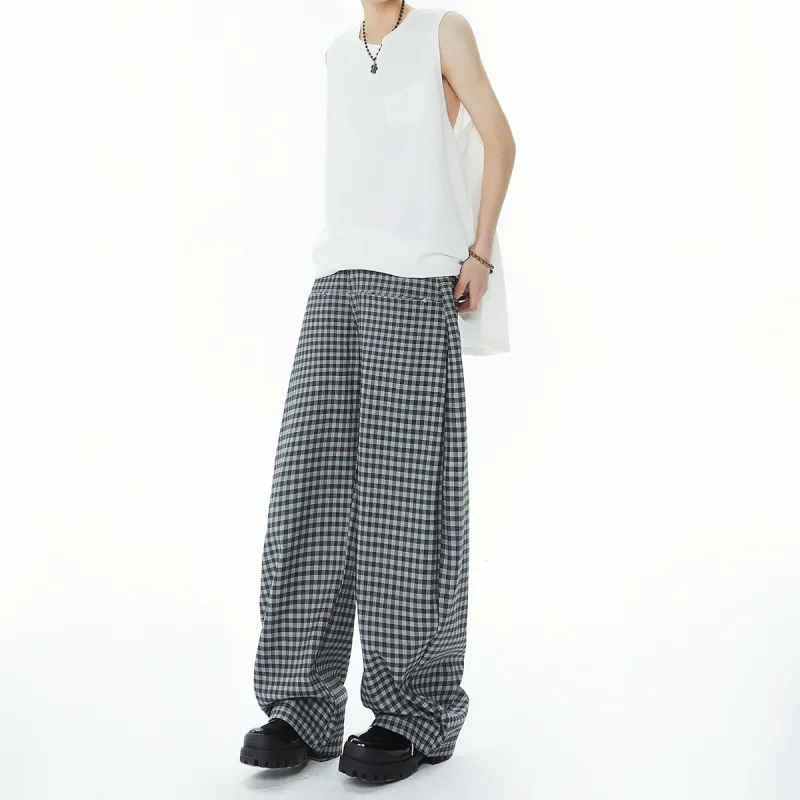 EPTISON Casual Pants Unisex American Plaid-3