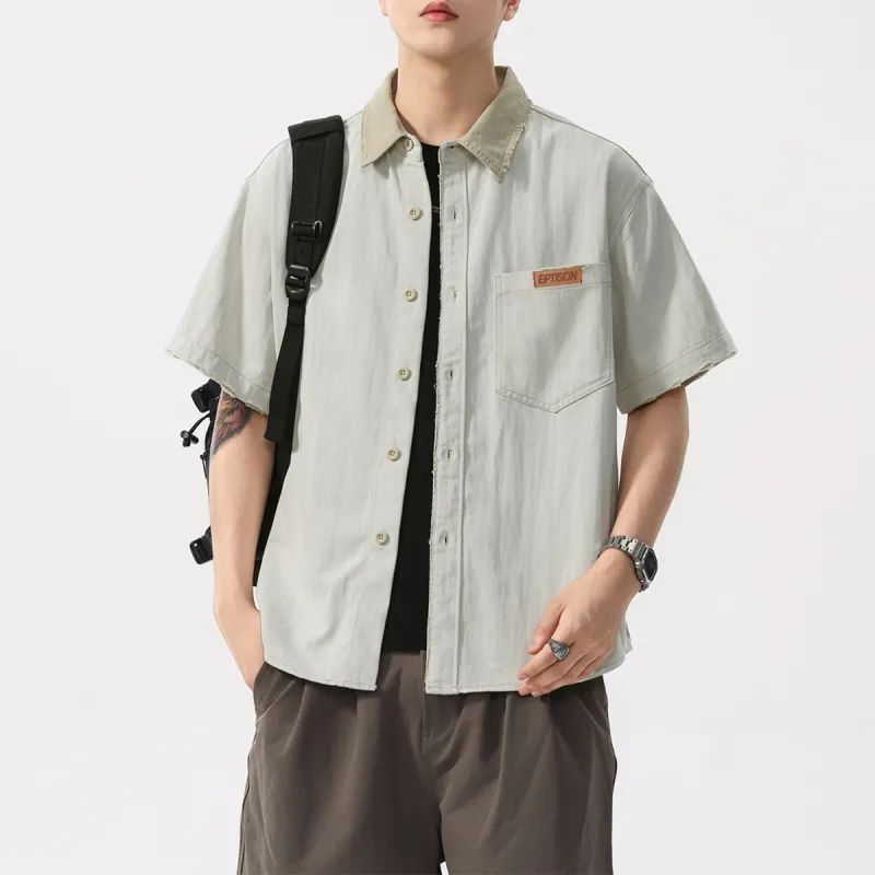 EPTISON Shirts Unisex Gray Khaki Color-5