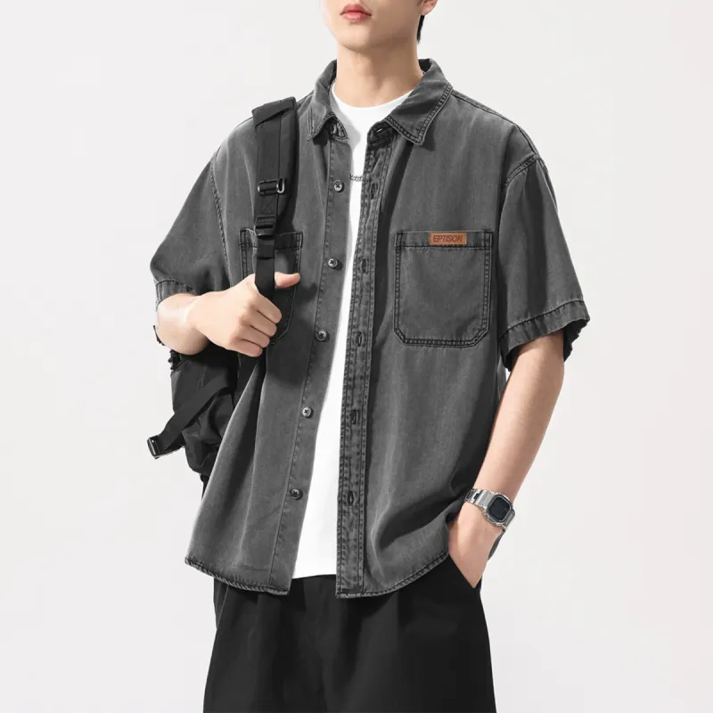 EPTISON Shirts Unisex Black Gray Color-6