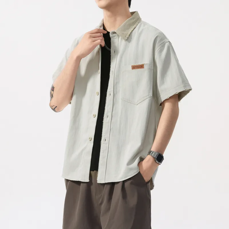 EPTISON Shirts Unisex Gray Khaki Color-4
