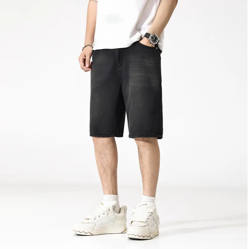 EPTISON Denim Shorts Men's Charcoal Black-3