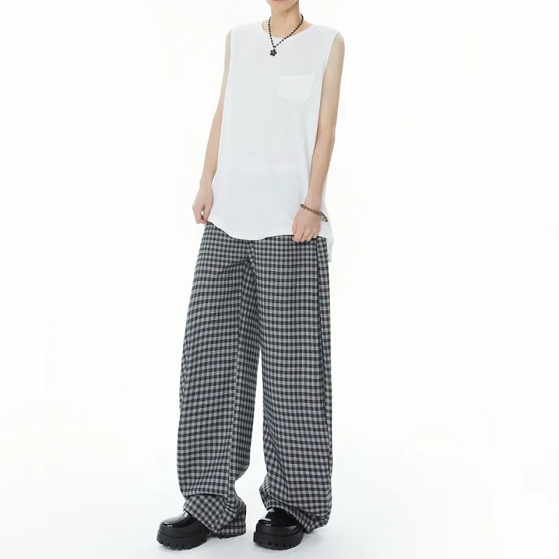 EPTISON Casual Pants Unisex American Plaid-5