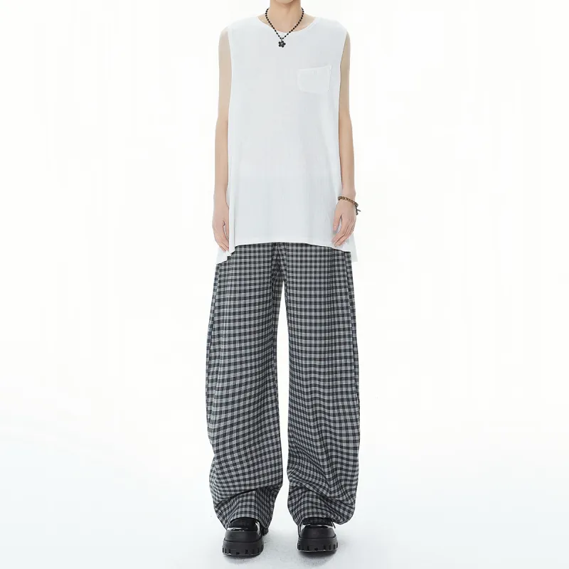 EPTISON Casual Pants Unisex American Plaid-2