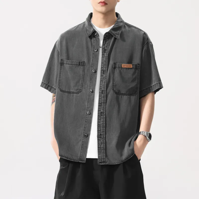 EPTISON Shirts Unisex Black Gray Color-2