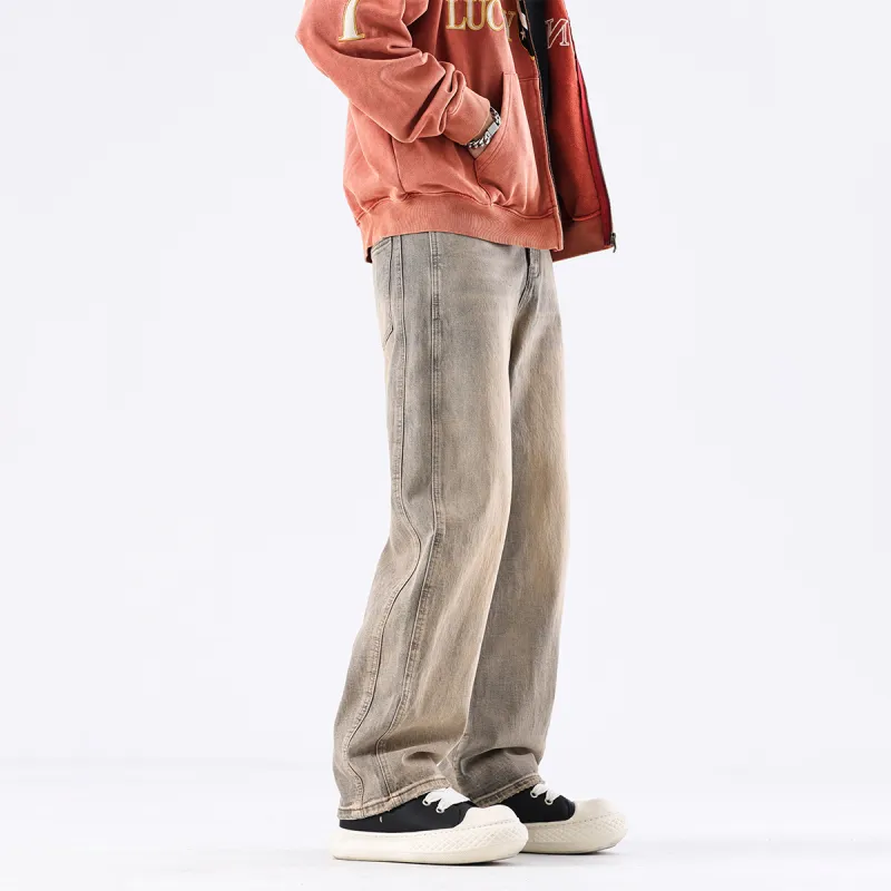 EPTISON Jeans Unisex Mud-Dyed Yellow-5